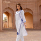 Zibaa Rayon White Chikankari Kurti - Swadesiicart