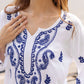 Zibaa Rayon White Chikankari Kurti with small motifs - Swadesiicart
