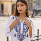 Zibaa Rayon White Chikankari Kurti with small motifs - Swadesiicart