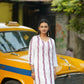 Zibaa Modal White Chikankari Kurti With Maroon Bel - Swadesiicart