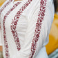 Zibaa Modal White Chikankari Kurti With Maroon Bel - Swadesiicart