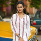 Zibaa Modal White Chikankari Kurti With Maroon Bel - Swadesiicart