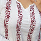Zibaa Modal White Chikankari Kurti With Maroon Bel - Swadesiicart