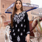 Zibaa Modal Black Short Chikankari Kurti - Swadesiicart
