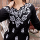 Zibaa Modal Black Short Chikankari Kurti - Swadesiicart