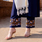 Zibaa Luxury Rayon Blue Chikankari Kurta Set with Kota Dupatta | Swadesiicart