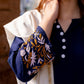 Zibaa Luxury Rayon Blue Chikankari Kurta Set with Kota Dupatta | Swadesiicart