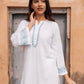Zibaa Luxury Rayon White Chikankari Kurta Set - Swadesiicart