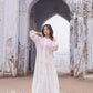 Zibaa Ivory Muslin Long Chikankari Kurta - Swadesiicart