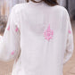 Zibaa Ivory Muslin Long Chikankari Kurta - Swadesiicart