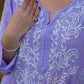 Zibaa Modal Lavender Chikankari Kurta - Swadesiicart