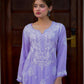 Zibaa Modal Lavender Chikankari Kurta - Swadesiicart