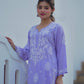 Zibaa Modal Lavender Chikankari Kurta - Swadesiicart