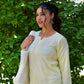 Zibaa Modal Butter Yellow Chikankari Kurta - Swadesiicart