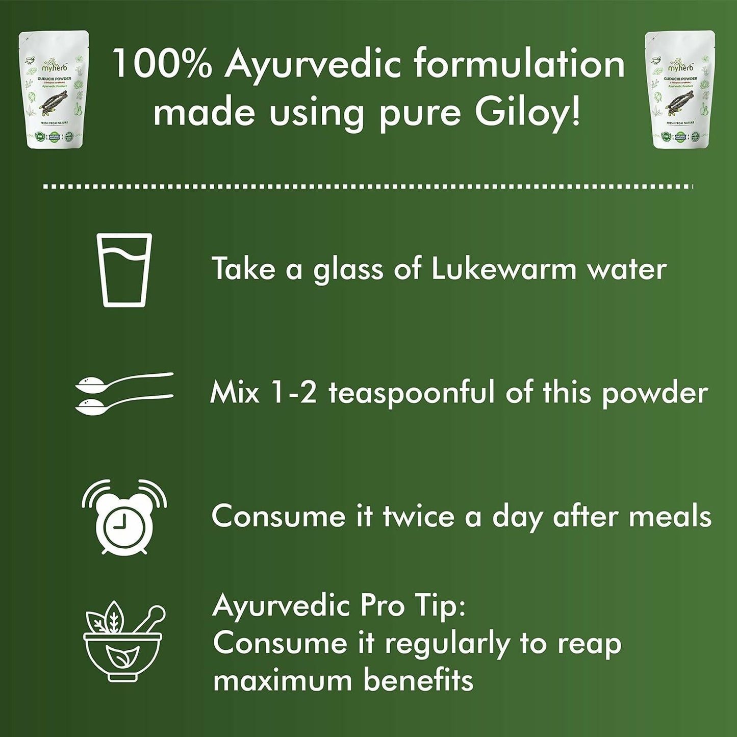 Myherb Natural Organic Guduchi Powder/Giloy Powder | Swadesiicart
