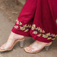Zibaa Deep Burgundy Luxury Rayon Chikankari Coord Set - Swadesiicart