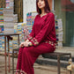 Zibaa Deep Burgundy Luxury Rayon Chikankari Coord Set - Swadesiicart