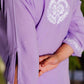 Zibaa Lavender Luxury Rayon Chikankari Kurta - Swadesiicart