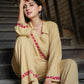 Zibaa Beige Rayon Chikankari Co-ord Set - Swadesiicart