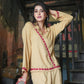 Zibaa Beige Rayon Chikankari Co-ord Set - Swadesiicart