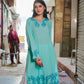 Zibaa Cyan Blue Modal Chikankari Kurta - Swadesiicart