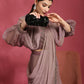 Purple Fancy Pure Fabric Plain Ready to wear Saree with stitched Blouse - Vrinda | Swadesiicart