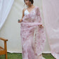 Vamsee Ishaq Baby Pink Organza Saree - Swadesiicart