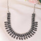 VOJ Silver-Toned Silver-Plated Oxidized Necklace | Swadesiicart