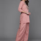 Ahalyaa Women Floral Yoke Design Tunic with Palazzos - Pink Color | Swadesiicart