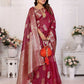 Aastha Fashion Wine Soft Organza Silk Weaving Saree
