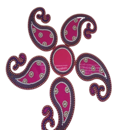 Kundan HandiKrafts Acrylic Pink Colour Jumbo Rangoli - Aahana - The Bliss Store