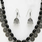 NVR Women's Black Silver-Plated Choke Oxidized Necklace with Jhumka Earrings - Swadesiicart