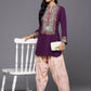 Ahalyaa Women's Traditional wear Kurta Set - Burgundy | Swadesiicart