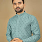 Anaita Sky_Blue Embroidered Rayon Straight Kurta
