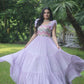 Jyoti Fashion Women's Purple Sequins Thread Embroidery Faux Georgette Anarkali Dress | Swadesiicart