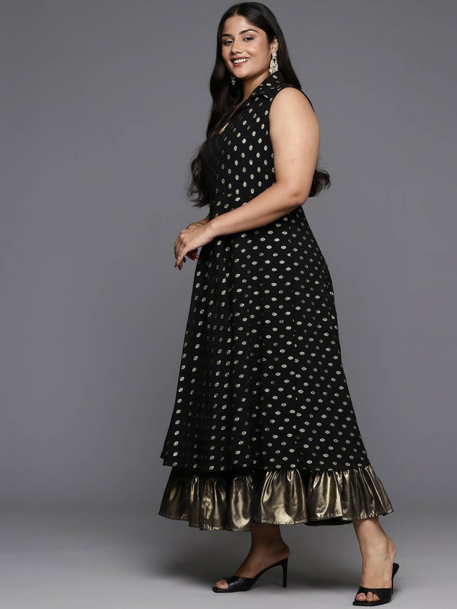 Ahalyaa Women's Traditional wear Ethnic Dress - Black | Swadesiicart