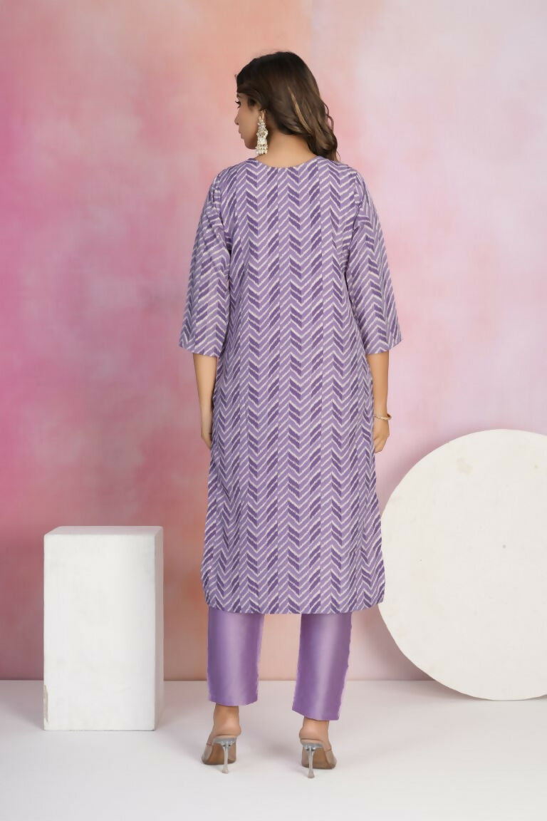 Ethnic Festive Wear Viscose Chanderi Purple Stitched Suit With Dupatta - Tanisha | Swadesiicart