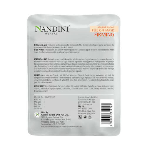Nandini Herbal Marine Algae Peel Off Mask Firming - Swadesiicart