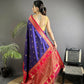 Joban Fashion Navy Blue Banarasi Soft Silk Woven Butti Saree | Swadesiicart