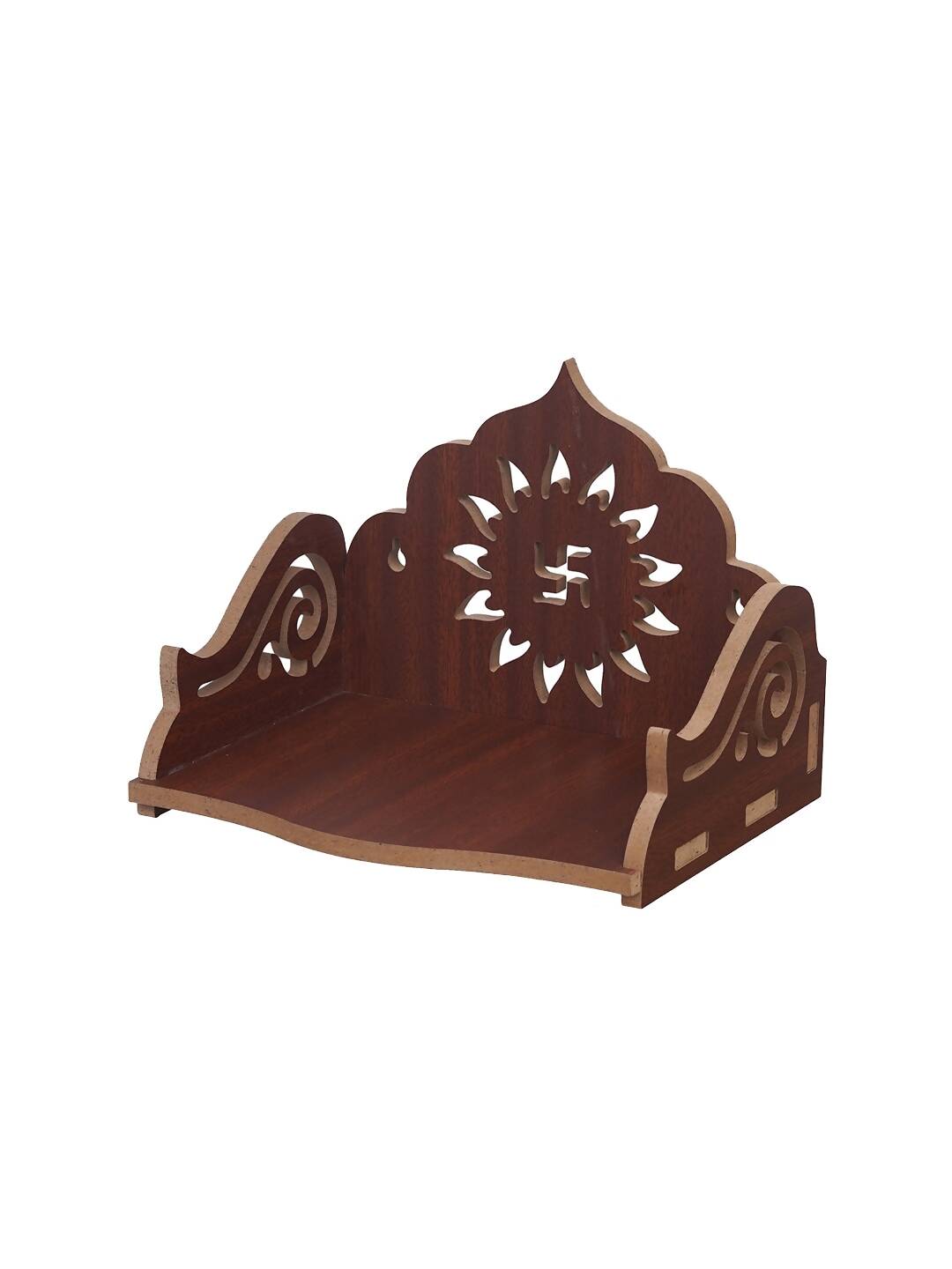eCraftIndia Brown Decorative Beautiful Wooden Pooja Temple | Swadesiicart