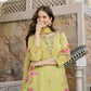 The52 Lemons Women's Beautiful Chanderi Fabric Printed Work Straight Kurta Pant and Dupatta Set - Swadesiicart