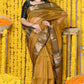 Very Much Indian Rajsi - Handloom Ari Checks Cotton Silk Saree With Golden Border - Yellow | Swadesiicart