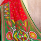 Shree Shyam Fashion Red Pochampally Silk Saree