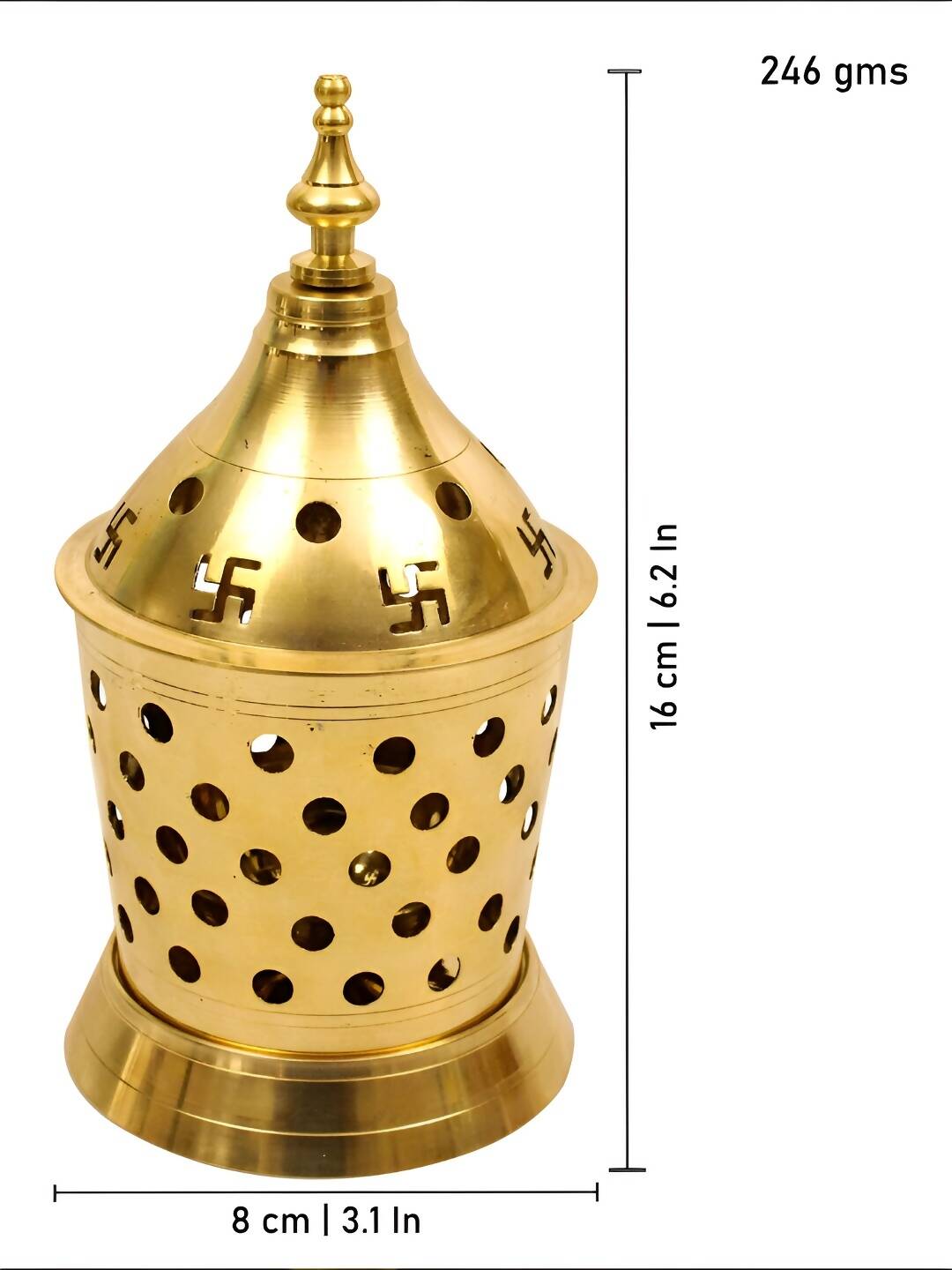 Spillbox Gold-Toned Brass Amar Lamp Pooja Essential | Swadesiicart