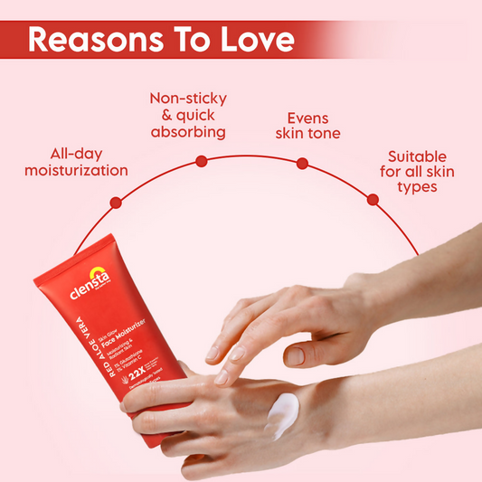 Clensta Red Aloe Vera Skin Glow Face Moisturizer - Swadesiicart