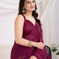 Maroon Rangoli Silk Diamond Work Ready To Wear Saree - Tamana | Swadesiicart