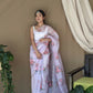 Vamsee Khadi Khatali Pink Khadi Organza Saree - Swadesiicart