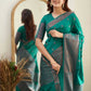 DEIANA'S Beautiful Designer Golden zari Soft Lichi Silk Saree - Rama - Swadesiicart