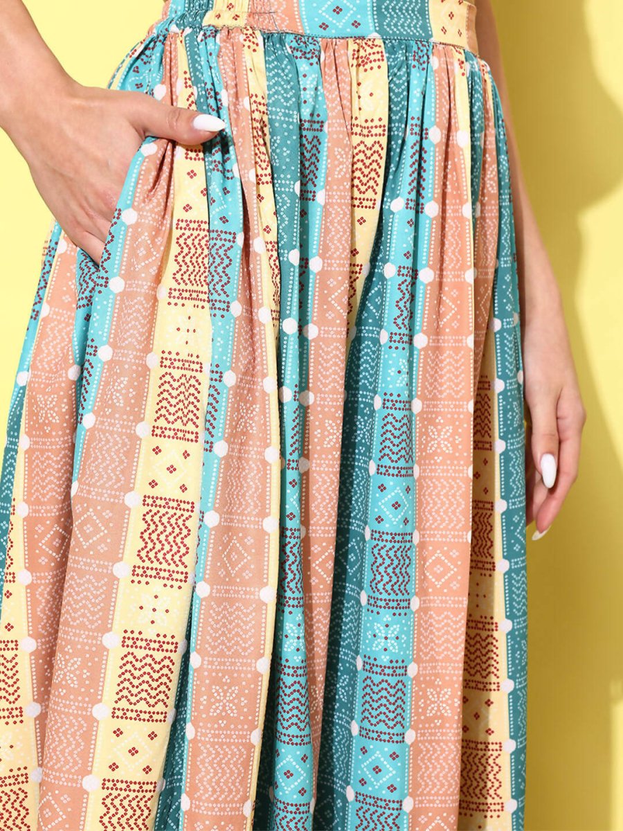 Ahalyaa Women's Traditional wear Co-ords - Green - Swadesiicart