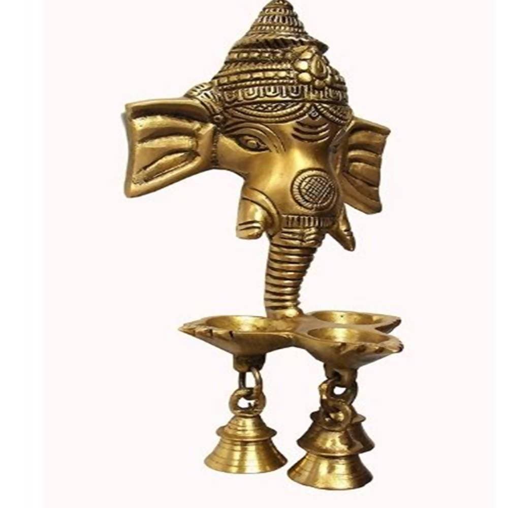 Puja N Pujari Ganesh Wall Hanging Three Diya Oil Lamp | Swadesiicart
